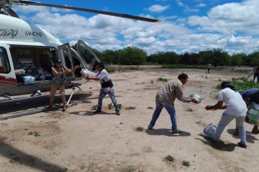 Coordinan asistencia aérea a zonas afectadas por las crecidas del río en el norte salteño