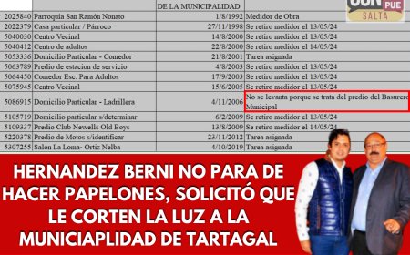 ¡Hernández Berni no para de hacer papelones!: solicitó a Edesa que le corten la luz a la Municipalidad de Tartagal
