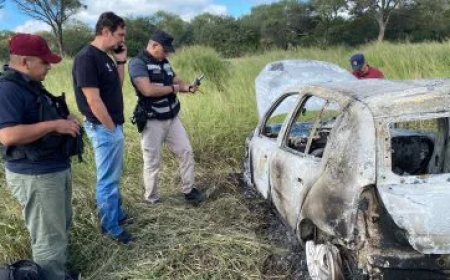 Emboscada, tiros y un auto quemado en Rosario de la Frontera