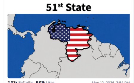 Donald Trump publicó un mapa con Venezuela pintado con la bandera de EEUU