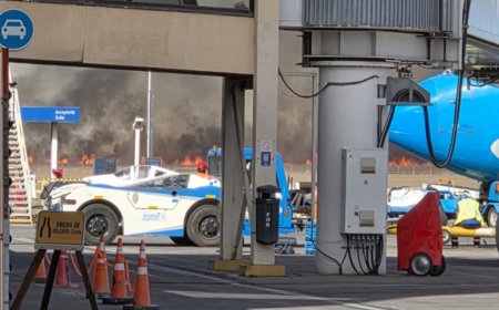 Incendios en cercanías al Aeropuerto por el viento zonda